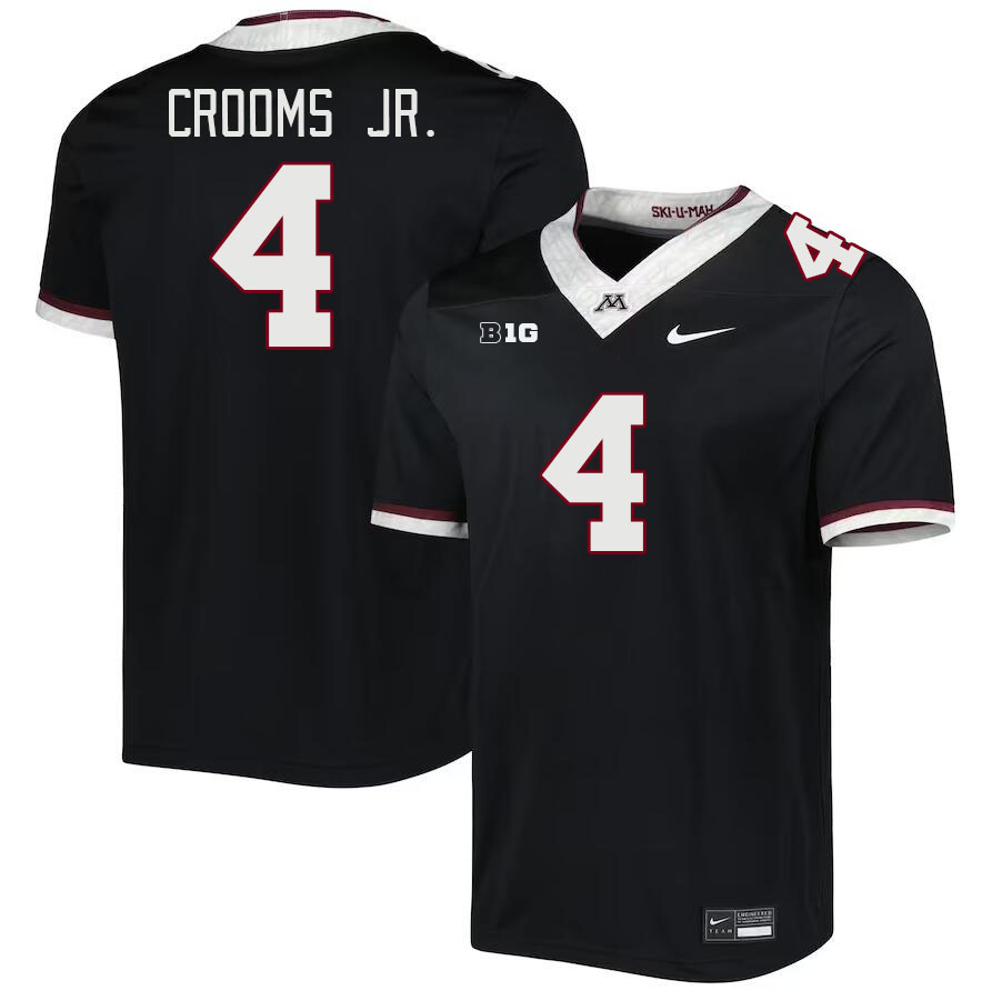Men #4 Corey Crooms Jr. Minnesota Golden Gophers College Football Jerseys Stitched-Black - Click Image to Close